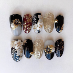 Japanese black flowers