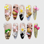 Stiletto Shape Reusable Pink Hello Kitty Press On Nails Set with Flowers, Dolphins & Pearls for Girls