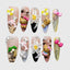 Reusable Summer Hello Kitty Press On Nails – Stiletto Shape with 3D Dolphin, Palm Tree, and Floral Designs for Beach Vacation