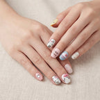 Reusable Hello Kitty Press On Nails – Square Shape with Cupcake, Star, and Heart Designs for Girls