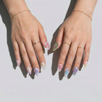 Reusable Pastel Garden Press On Nails – Almond Shape with 3D Flowers, Bows, and Pearl Accents