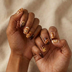 Reusable Toast Press On Nails – Square Shape with Cute Bread, Butter, and Chocolate Designs